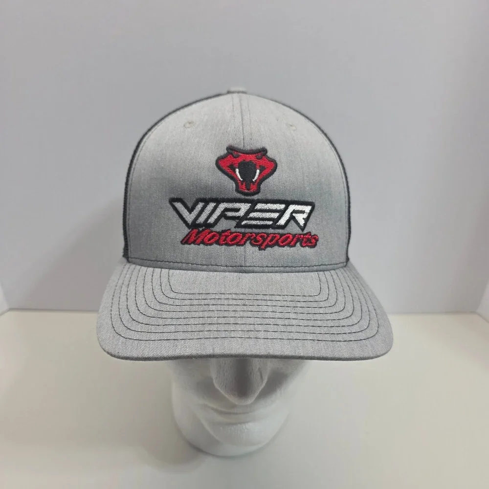 Viper Motorsports Trucker Hat Gray Black Snapback Racing Cap Dodge